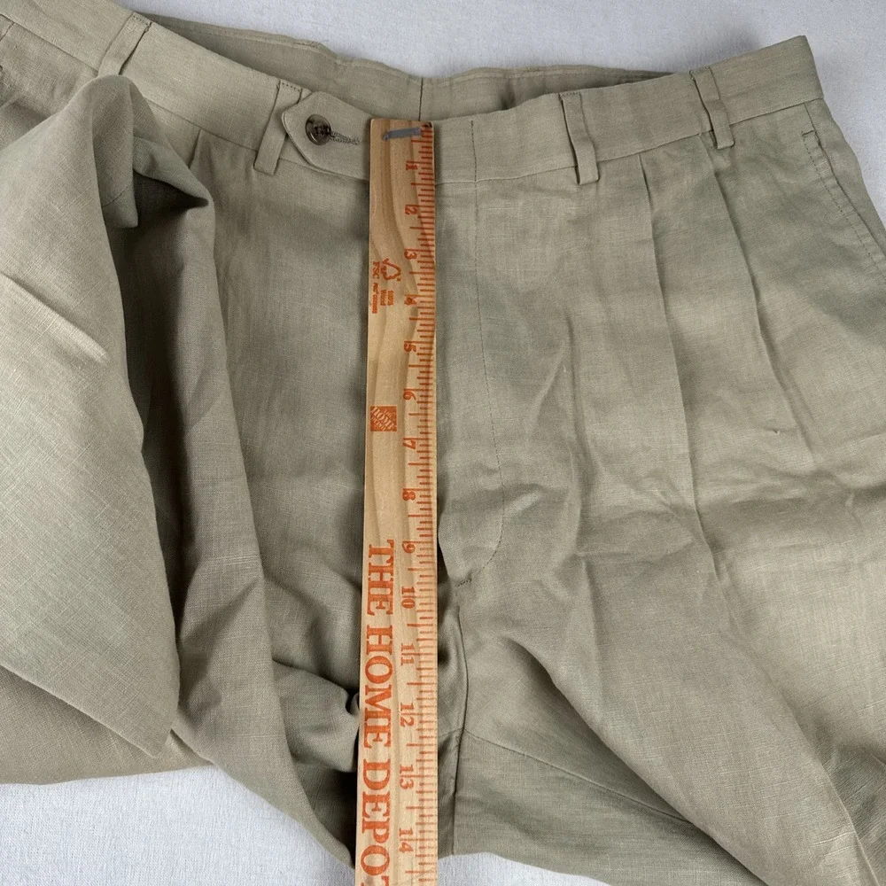 Brooks Brothers Mens Beige 100% Linen Mens Pants fits 36*26 lightweight